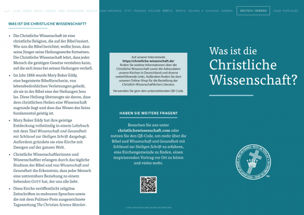 Folder »Was ist die Christliche Wissenschaft?« 2026 · 50 Stück